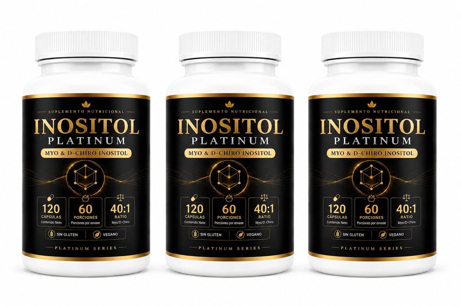 3 Frascos Inositol Platinum + Envio Gratis